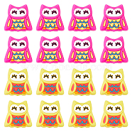 16Pcs 2 Colors Owl Food Grade Eco-Friendly Silicone Beads, Chewing Beads For Teethers, DIY Nursing Necklaces Making, Mixed Color, 25x26x8mm, Hole: 3.5mm, 8pcs/color(SIL-DC0001-32)