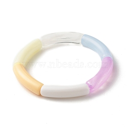 Acrylic Tube Beaded Stretch Bracelets, Colorful, Inner Diameter: 2 inch(5.1cm)(BJEW-JB07765)