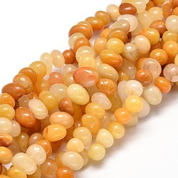 Natural Topaz Jade Gemstone Nuggets Bead Strands, Tumbled Stone, 6~10x9~12x8~10mm, Hole: 1mm, about 15.3 inch~15.7 inch(X-G-J337-30)