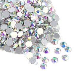 Glass Flat Back Rhinestone, Grade A, Back Plated, Faceted, Half Round, Crystal AB, 3.8~4mm, about 1440pcs/bag(RGLA-C002-SS16-101)