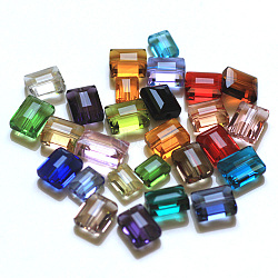 Imitation Austrian Crystal Beads, Grade AAA, K9 Glass, Faceted, Rectangle, Mixed Color, 10x12x5.5mm, Hole: 0.9~1mm(SWAR-F060-12x10mm-M)