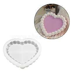 DIY Silicone Geometric Bubble Coaster Molds, for Coaster Mat Making, Heart, 122x141x20mm, Inner Diameter: 104x121mm(AJEW-M224-01C)