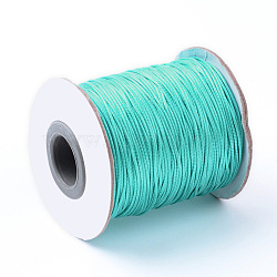 Korean Waxed Polyester Cords, Light Sea Green, 2.5mm, about 100yards/roll(300 feet/roll)(YC-Q002-2.5mm-07)