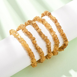 Natural Amber Beaded Stretch Bracelets for Women Men, Nuggets, Inner Diameter: 2.05 inch(5.2cm)~2.13 inch(5.4cm)(BJEW-D462-03)