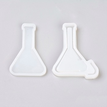Food Grade Silicone Molds, Resin Casting Molds, For UV Resin, Epoxy Resin Jewelry Making, Reagent Bottle, White, 8.5~9x5.5~6.9x0.5~1cm, Inner Size: 7.8x4.9cm, 2pcs/set