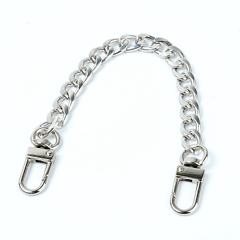 Alloy Bag Extender Chains, with Alloy Swivel Clasps, for Bag Straps Replacement Accessories, Platinum, 20.2cm