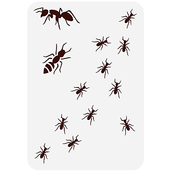 Plastic Drawing Painting Stencils Templates, for Painting on Scrapbook Fabric Tiles Floor Furniture Wood, Rectangle, Ant Pattern, 29.7x21cm