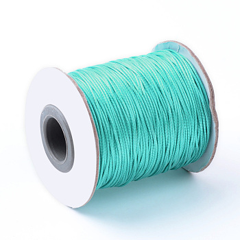 Korean Waxed Polyester Cords, Light Sea Green, 2.5mm, about 100yards/roll(300 feet/roll)