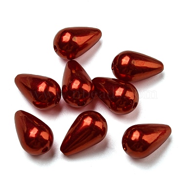 Orange Red Teardrop ABS Plastic Beads
