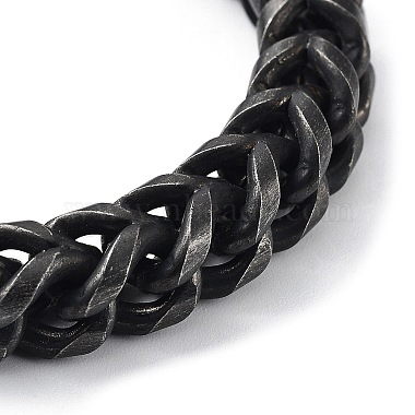 304 bracelets à maillons cubains tête de dragon en acier inoxydable pour hommes et femmes(BJEW-D031-23B)-3