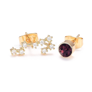 FireBrick Constellation Brass Stud Earrings