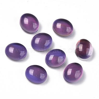 Purple Oval Glass Cabochons