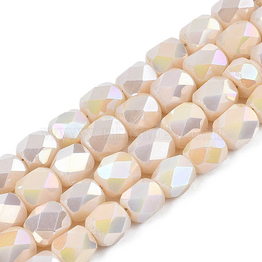 PeachPuff Column Glass Beads