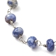 Natural Blue Spot Jasper Rondelle Beads Link Bracelets for Women(BJEW-JB10262-03)-3