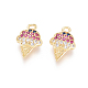 Brass Micro Pave Cubic Zirconia Charms(ZIRC-L093-23G)-1