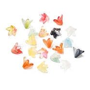 Glass Beads, Lily Flower, Mixed Color, 12x12.5x10mm, Hole: 1.5mm(GLAA-Q095-02)