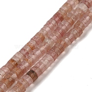 Natural Strawberry Quartz Beads Strands, Heishi Beads, Flat Round/Disc, 4~4.5x2.5mm, Hole: 0.7mm, about 167pcs/strand, 15.43 inch(39.2cm)(G-H230-19)