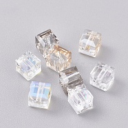 K5 Glass Rhinestone Beads, Faceted, Cube, Mixed Color, 6x6x6mm(EGLA-L019-01B-M)