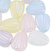 Rainbow Iridescent Plating Acrylic Beads, Glitter Beads, Teardrop, Mixed Color, 24.5x18x9mm, Hole: 2mm(OACR-N010-079)