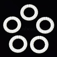 CCB Plastic Imitation Pearl Linking Rings, Quick Link Connectors, for Jewelry Chain Making, Ring, Seashell Color, 39.5x7.5mm, Inner Diameter: 24mm(CCB-Q091-013)