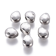 304 Stainless Steel Beads, Faceted, Teardrop, Stainless Steel Color, 8.5x6.5x4mm, Hole: 1.6mm(STAS-F225-13-P)