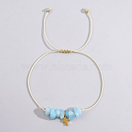 Bohemian Style Cross Natural Hemimorphite Braided Beaded Bracelets for Women(XK2373-6)