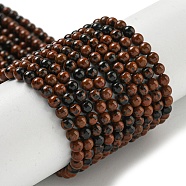 Natural Mahogany Obsidian Beads Strands, Round, 3mm, Hole: 0.5mm, about 136pcs/strand, 15.87''(40.3cm)(G-N0189-02-3mm-A)