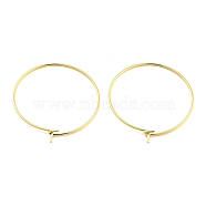 925 Sterling Silver Hoop Earring Findings, Real 18K Gold Plated, 28x25x0.8mm, Pin: 0.7mm(STER-H111-11G)