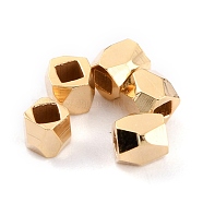 Brass Spacer Beads, Long-Lasting Plated, Faceted Column, Real 24K Gold Plated, 2.6x2.5mm, Hole: 1.2mm(KK-O133-202B-G)