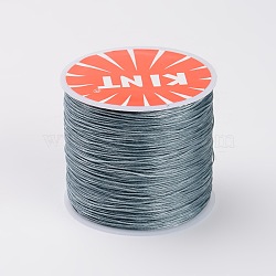 Round Waxed Polyester Cords, Twisted Cord, Gray, 0.5mm, about 115.92 yards(106m)/roll(YC-K002-0.5mm-14)