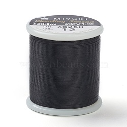 MIYUKI Beading Nylon Thread B, 330 DTEX/0.203mm/0.008", for Seed Beads, #12, Black, 0.16mm, 55 yards(50 meters)/roll(NWIR-B001-12)