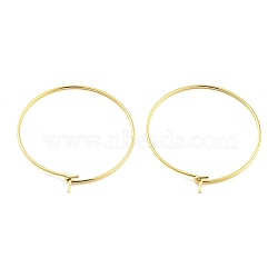 925 Sterling Silver Hoop Earring Findings, Real 18K Gold Plated, 28x25x0.8mm, Pin: 0.7mm(STER-H111-11G)