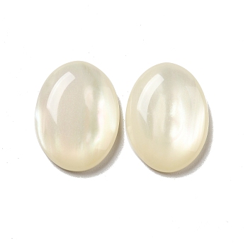 Resin Cabochons, Pearlized, Imitation Cat Eye, Oval, Seashell Color, 20x15x4.5mm