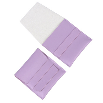 Square PU Leather Jewelry Flip Pouches, for Earrings, Bracelets, Necklaces Packaging, Lilac, 8x8cm