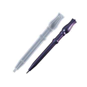 DIY Ballpoint Pen Silicone Molds, Resin Casting Molds, For UV Resin, Epoxy Resin Jewelry Making, White, 145x18x12mm, Inner Diameter: 15x135mm