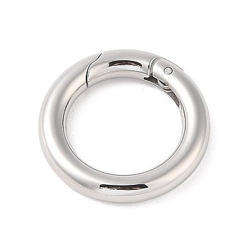 304 Stainless Steel Spring Gate Rings, O Rings, Stainless Steel Color, 6 Gauge, 24x4mm, Inner Diameter: 16mm