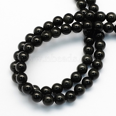 Natural Obsidian Round Beads Strands(X-G-S156-8mm)-2