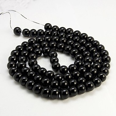 Black Glass Pearl Round Loose Beads For Jewelry Necklace Craft Making(X-HY-10D-B20)-2