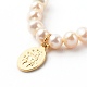 Oval with Virgin Mary & Natural Pearl Beads Pendant Necklaces(NJEW-JN03625-01)-5