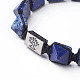 Bracelets de perles tressées en lapis lazuli naturel(BJEW-I273-J08)-2