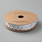 Polyester Heart Ribbon, for Valentine's Day or Other Holiday Cake Wrapping, White, 22mm, 10 yards/roll(DIY-WH20048-086B)