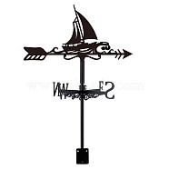 Iron Wind Direction Indicator, Weathervane for Outdoor Garden Wind Measuring Tool, Sailboat, 265x358mm(AJEW-WH0265-047)