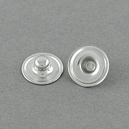 Brass Snap Button Findings, Stud, Flat Round, Platinum, 12x4mm, Knob: 4.5mm(BUTT-R029-03)