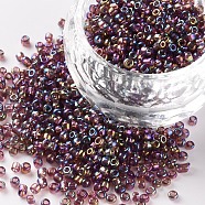 (Repacking Service Available) Round Glass Seed Beads, Transparent Colours Rainbow, Round, Misty Rose, 12/0, 2mm, about 12g/bag(SEED-C016-2mm-176)