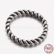 925 Thailand Sterling Silver Round Rings, Soldered Jump Rings, Closed Jump Rings, Antique Silver, 6.5x0.8mm(STER-P005-13)