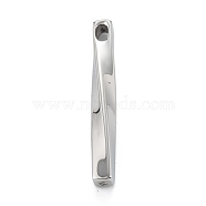 304 Stainless Steel Pendants, Manual Polishing, Twist Rectangle, Stainless Steel Color, 41x5.5x5.5mm, Hole: 3X4.8mm(STAS-F272-05P)