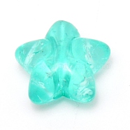 Resin Beads, Crackle Beads, Star, Turquoise, 10.5~11x10.5~11x5.5mm, Hole: 1.8mm, 20pcs/bag(RESI-CJC0013-02C)