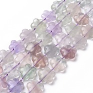 Natural Flower Rainbow Fluorite Beads Strands, 15x5.5mm, Hole: 1mm, about 27pcs/strand, 16.53 inch(G-L241B-09)