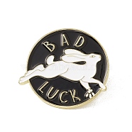 Creative Enamel Pin, Gold Plated Badge for Backpack Clothes, Rabbit Pattern, 28.5x30x1.6mm(JEWB-E016-10G-06)