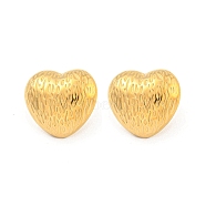 Heart 304 Stainless Steel Ear Studs, Stud Earrings for Women, Golden, 19x20mm(EJEW-L290-029G)